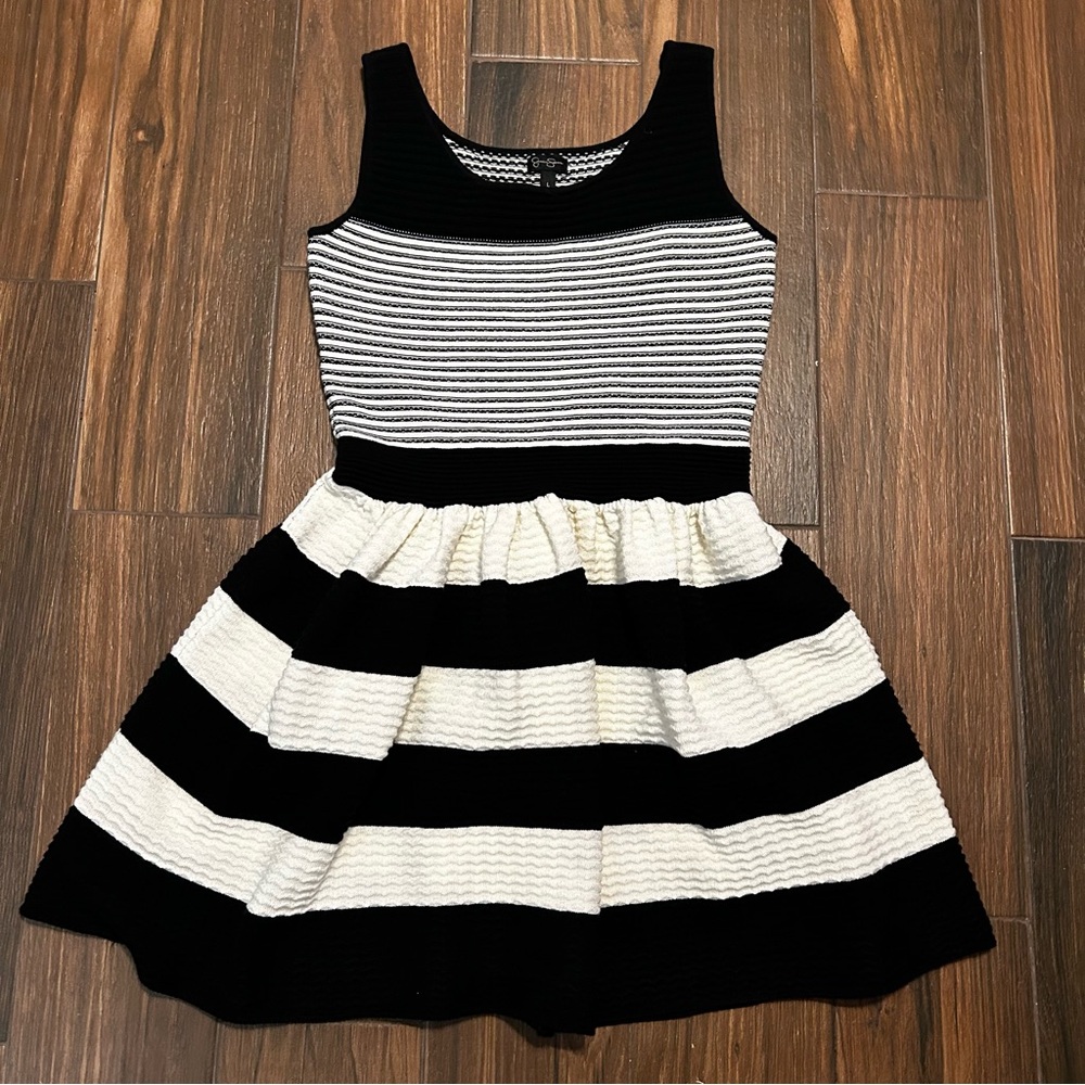 Jessica Simpson Black and White Striped Dress